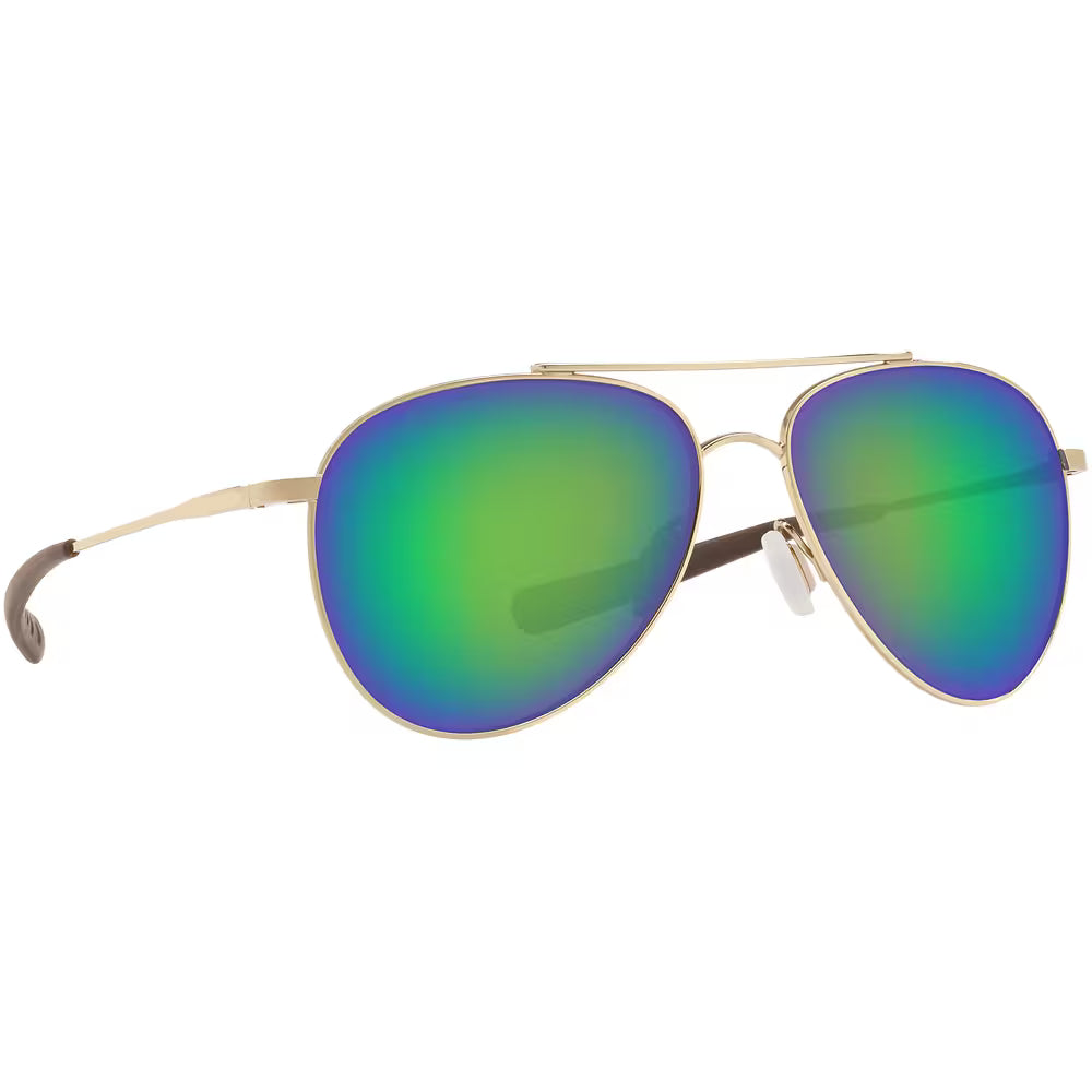 Costa Cook Shiny Gold Frame Sunglasses w/Green Mirror 580P