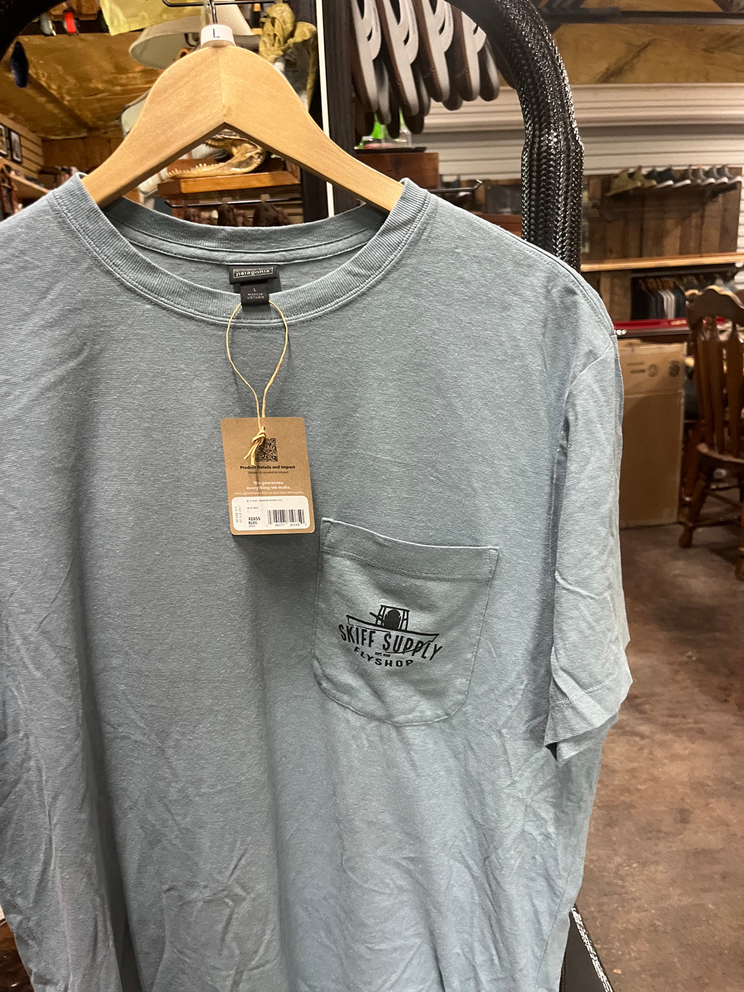 Patagonia Men's Trail Harbor Pocket Tee  "Skiff Supply Logo"