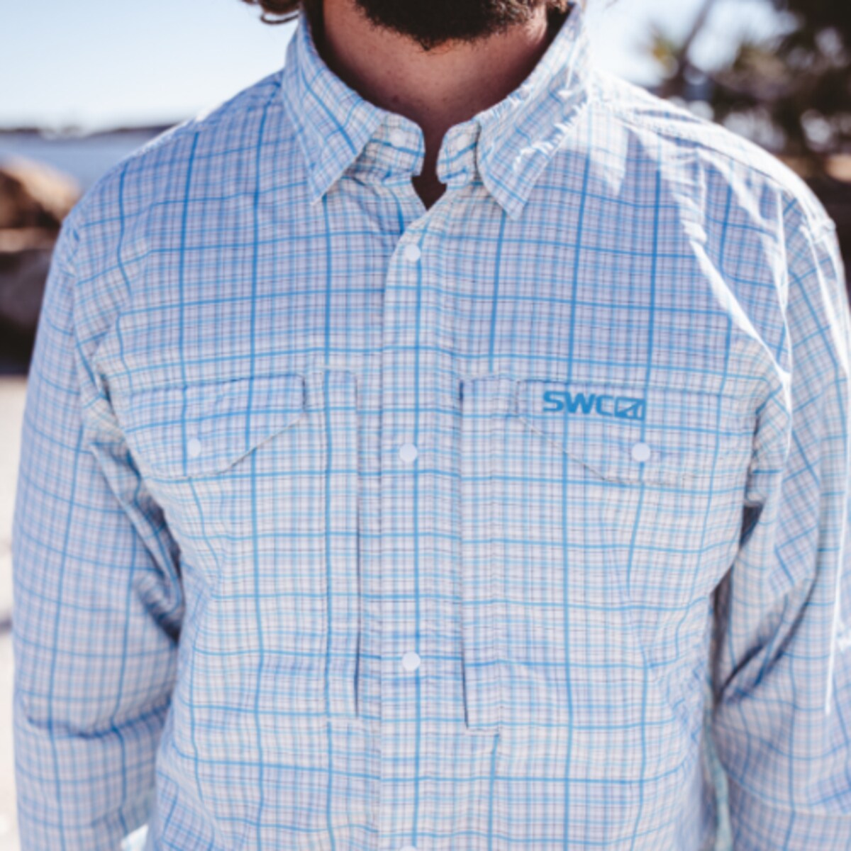 SWC Withlacoochee Button Down Woven (Skiff Supply Logo On Sleeve)