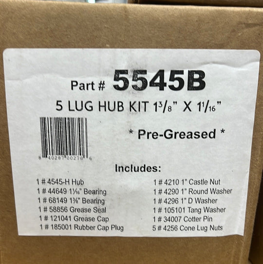 5 Lug Hub Kit 1-3/8” x 1-1/16