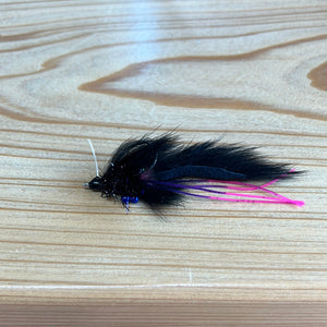 Fly Gutter Belly Crawler Black and Purple 2/0