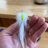 Fly Gutter toad belly white and silver 2/0